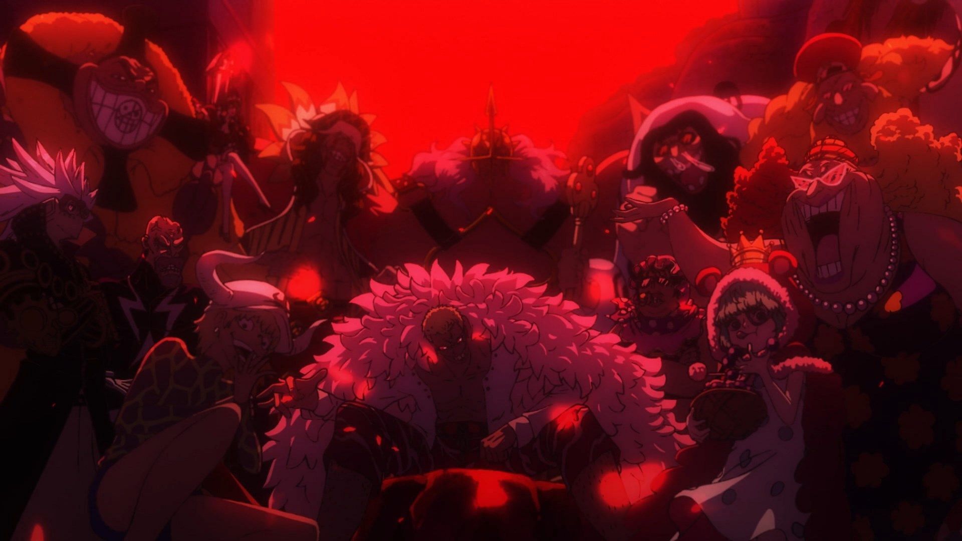 Doflamingo's Family as seen in the One Piece anime (Image via Toei Animation)